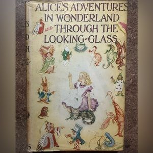 Vintage Alice In Wonderland & Through the Looking Glass Frontspiece & color plat